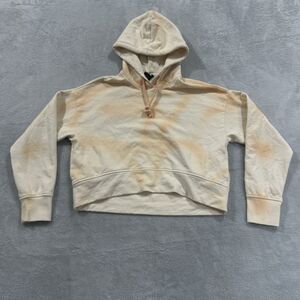 The North Face Cropped Hoodie Women S Long Sleeve White Peach Tie Dye